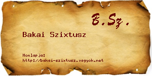 Bakai Szixtusz névjegykártya